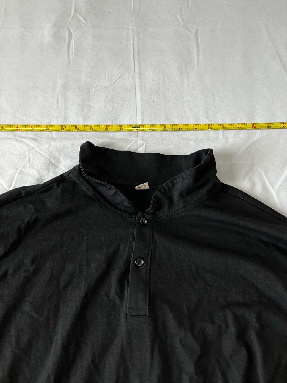 Men's Black Long Sleeve Henley Shirt - Picture 4 of 7